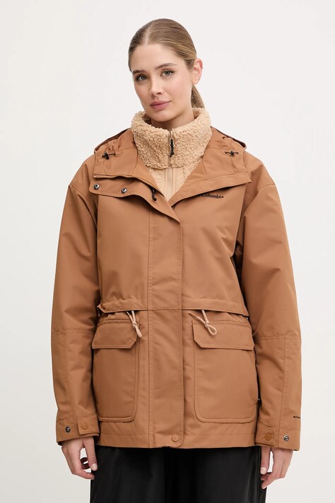 Columbia kurtka outdoorowa Drop Ridge IC kolor brązowy 2094761