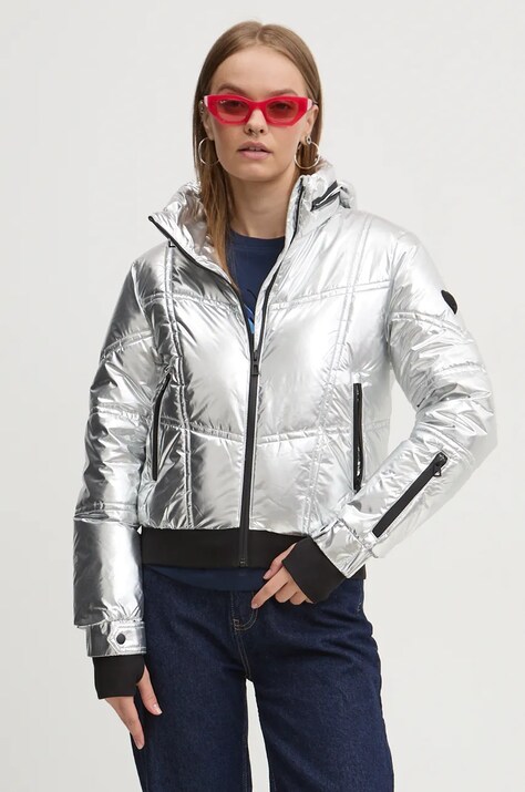 Desigual geaca ALESUND femei, culoarea argintiu, de iarna, 24WWEWBQ