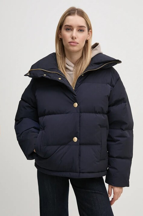 Tommy Hilfiger geaca de puf femei, culoarea albastru marin, de iarna, oversize, WW0WW43158