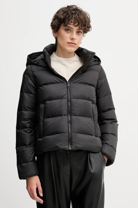 Пухено яке Tommy Hilfiger в черно зимен модел WW0WW43581