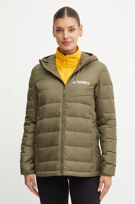 adidas TERREX geacă sport din puf Multi culoarea verde, de tranzitie, JE6718