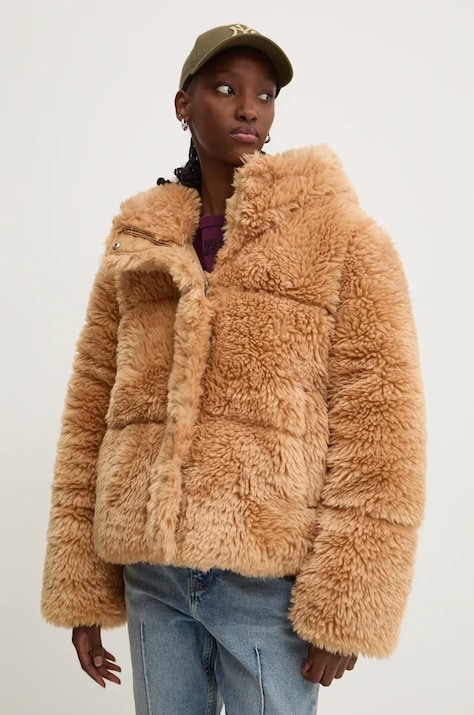 Куртка UGG жіноча колір жовтий перехідна oversize 1163051