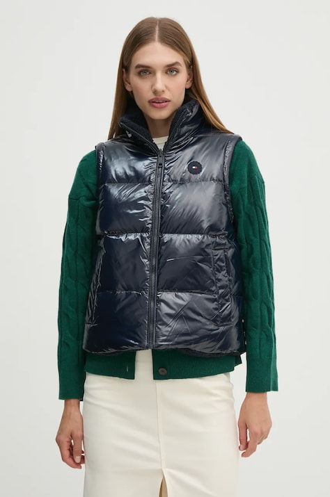 Tommy Hilfiger vesta femei, culoarea albastru marin, de iarna, WW0WW43222