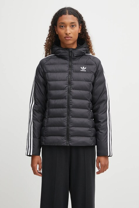 Jakna adidas Originals za žene, boja: crna, za zimu, IW5849