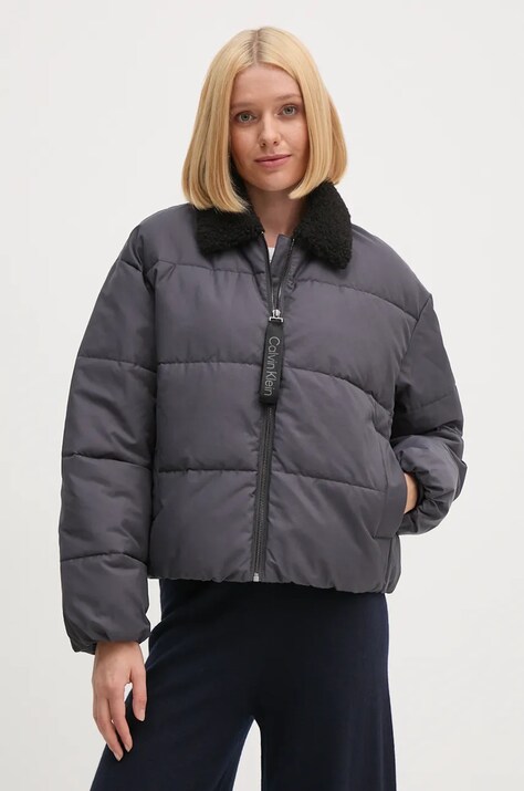 Μπουφάν Calvin Klein Jeans χρώμα: γκρι, J20J224121