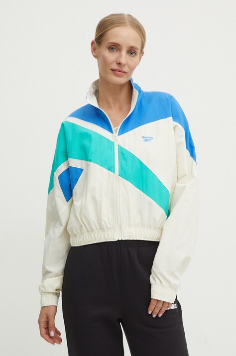 Reebok Classic geaca femei, culoarea bej, de tranzitie, oversize, 100206055