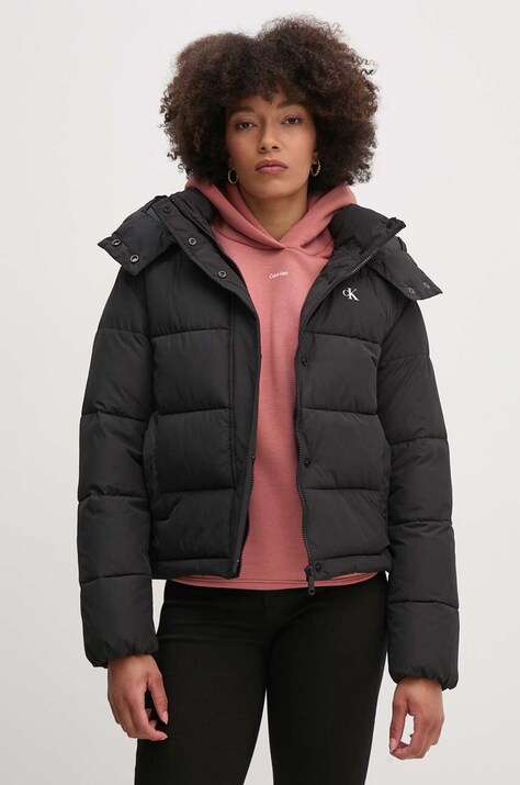 Calvin Klein Jeans geaca femei, culoarea negru, de iarna, J20J224119