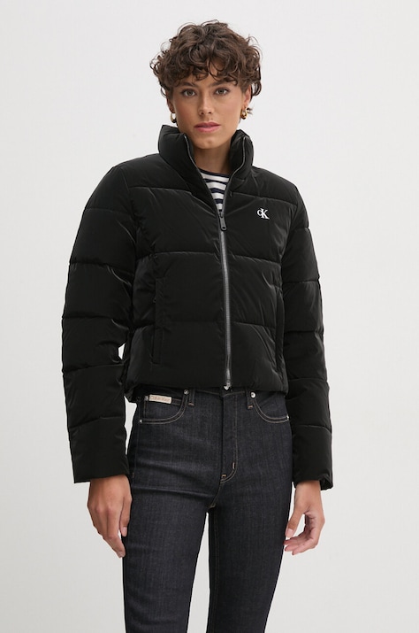 Calvin Klein Jeans geaca femei, culoarea negru, de iarna, J20J224428