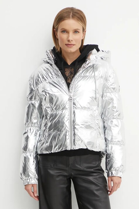 MICHAEL Michael Kors geaca femei, culoarea argintiu, de tranzitie, oversize, 77B6594M42