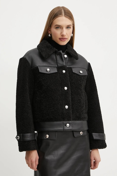 Morgan geaca GSHEEP femei, culoarea negru, de tranzitie, GSHEEP