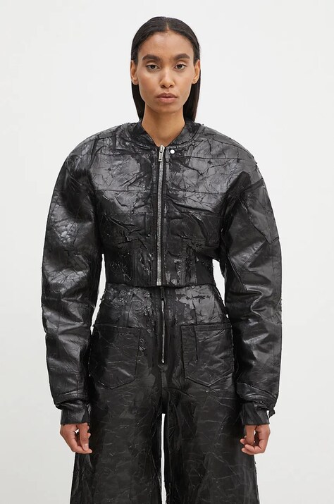 Яке Rick Owens Collage Bomber в черно преходен модел DS02D2723.BMC