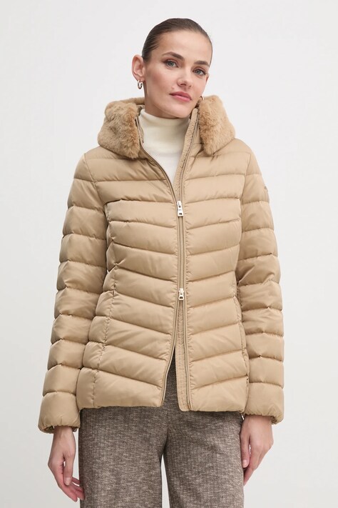 Geox geaca de puf femei, culoarea bej, de iarna, W4626T-T3122-F5233