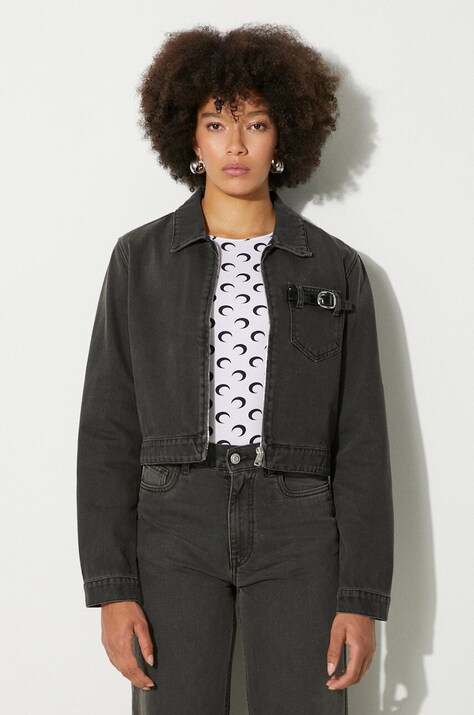 Coperni geacă din denim Denim Workwear Jacket femei, culoarea gri, de tranziție, COPBL20F2004