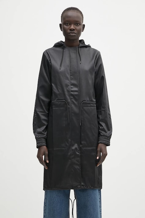 Rains parka String W Parka W3 women's black color 18550-84