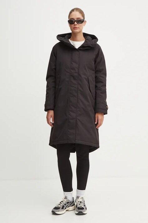 Didriksons geaca LUNA femei, culoarea negru, de tranzitie, 505575