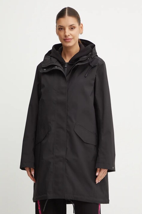 Didriksons geaca ANNABELL femei, culoarea negru, de tranzitie, 505601