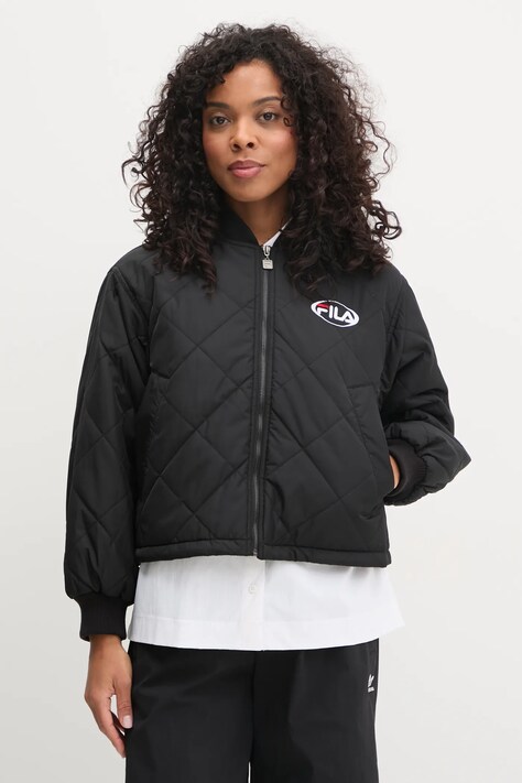 Fila geacă bomber Lunde femei, culoarea negru, de tranziție, FAW0896
