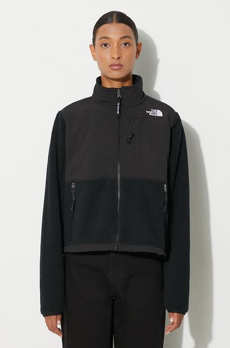 The North Face geaca Retro Denali Jacket femei, culoarea negru, de tranzitie, NF0A88YRJK31
