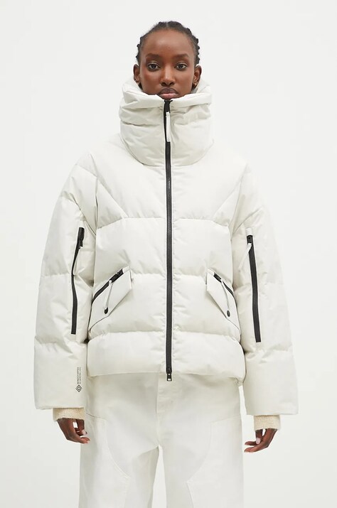 Μπουφάν με επένδυση από πούπουλα Woolrich Gtx Jacket χρώμα: μπεζ, CFWWOU1048FRUT3790