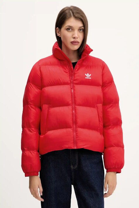 Bunda adidas Originals červená barva, zimní, JD0422