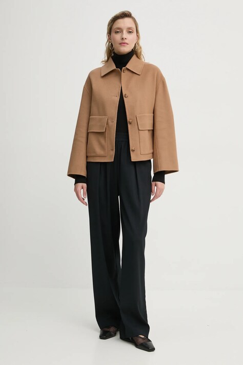 Вовняна куртка A.L.C. Winston — AW24-KUD1U3, коричневий — фото 2