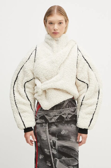 Куртка Ottolinger Asymmetrical Teddy Jacket жіноча колір бежевий перехідна 1090603121