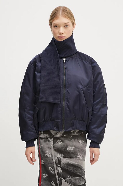 Μπουφάν bomber Ottolinger Scarf Bomber Jacket γυναικείο, χρώμα: ναυτικό μπλε, 1090604221