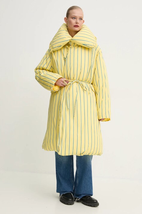 Sunnei geaca femei, culoarea galben, de iarna, oversize, RTWXOUW012
