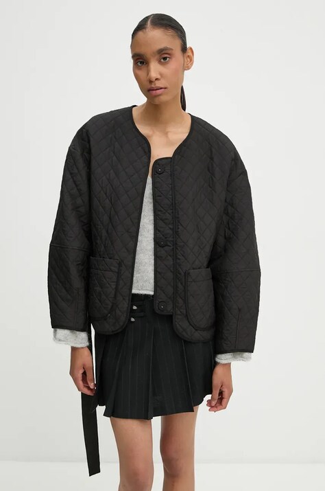MUNTHE geaca MENEDIG femei, culoarea negru, de tranzitie, oversize, 1526.24102