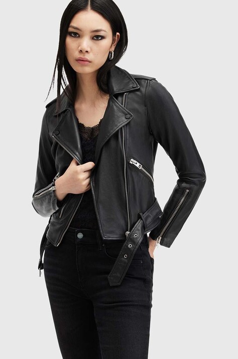 AllSaints шкіряна куртка жіноча BALFERN BIKER — фото 3