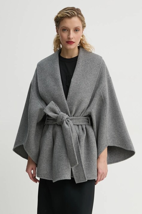 By Malene Birger gyapjúkabát MARGITH szürke, átmeneti, oversize, 103187