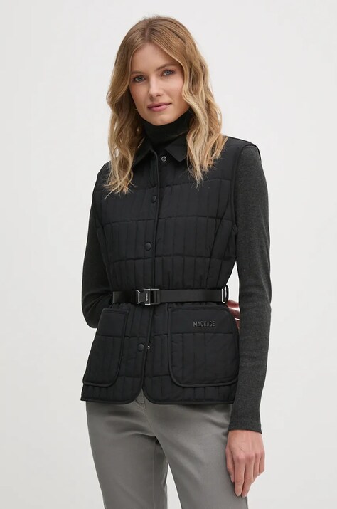 MACKAGE vesta de puf femei, culoarea negru, de tranzitie, HELIA