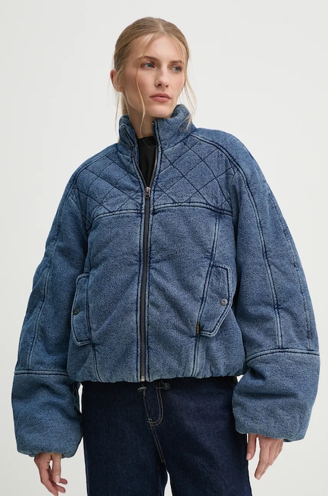 G-Star kurtka damska kolor niebieski zimowa oversize D25343-D759