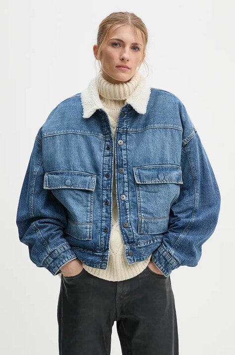 G-Star geacă din denim femei, de tranziție, oversized, D25340-D536