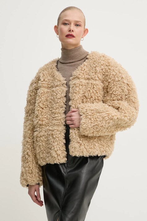 Stand Studio geaca cu doua fete Charmaine Jacket femei, culoarea bej, de tranzitie, oversize, 61947-9066