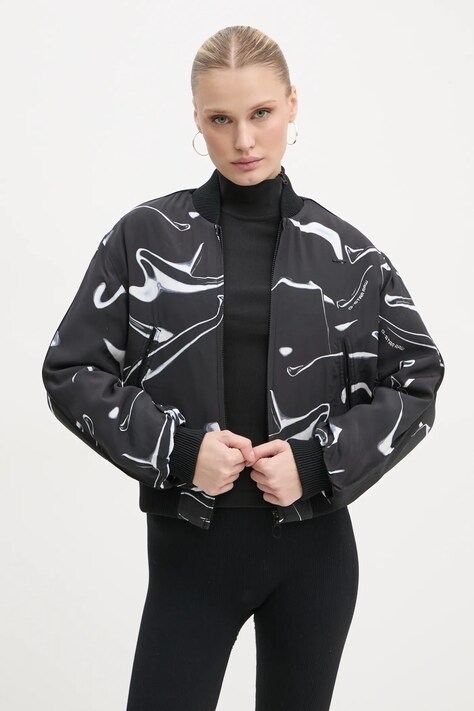 G-Star geacă bomber femei, culoarea negru, de tranzitie, D25282-D725