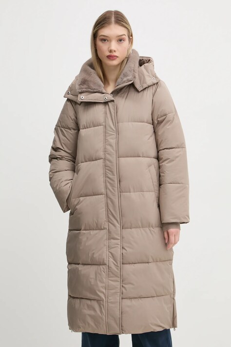 Abercrombie & Fitch geaca femei, culoarea bej, de iarna, KI144-4256