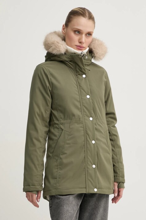 Hollister Co. geaca femei, culoarea verde, de iarna, KI344-4506