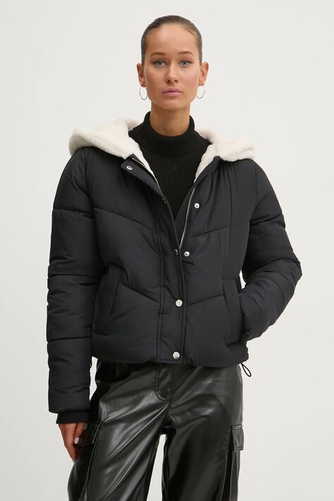 Hollister Co. geaca femei, culoarea negru, de iarna, KI344-4601