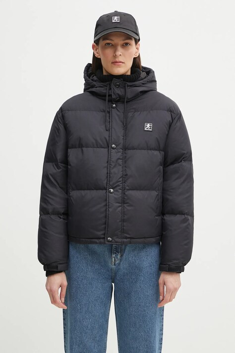 Jakna Sporty & Rich Running Hooded Down boja: crna, za zimu, oversize, OW020514141BA01