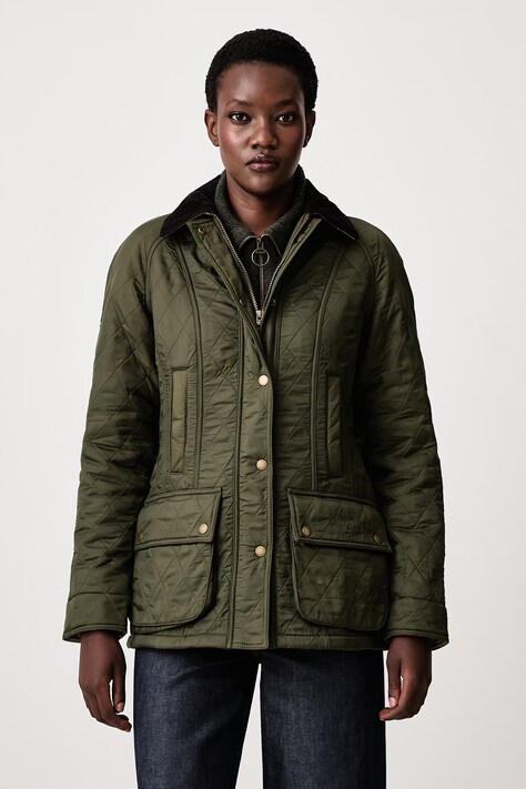 Barbour Kurtka pikowana damska zielona LQU0471