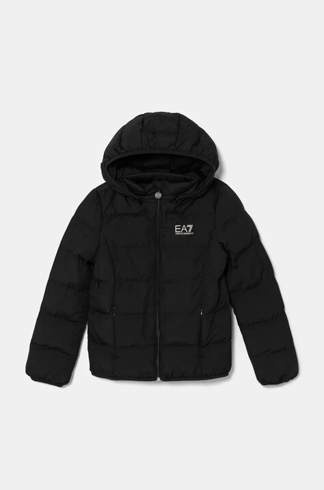 EA7 Emporio Armani kurtka pikowana dziecięca czarna 8NFB08 FNF8Z