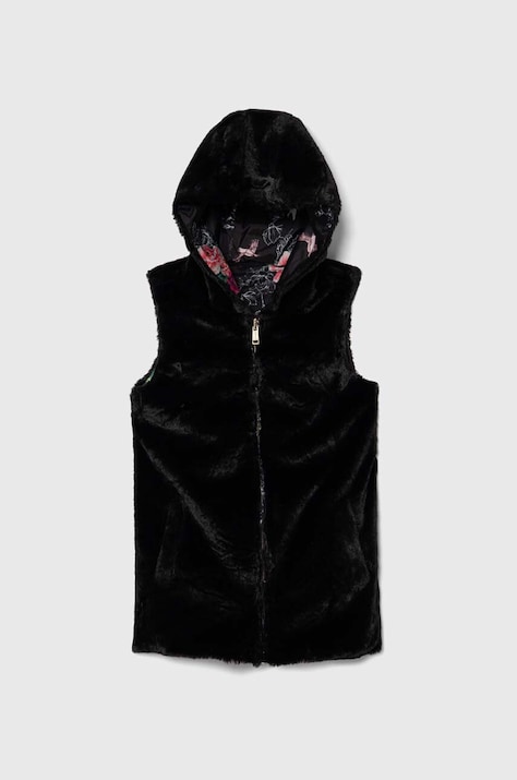 Детски елек с две лица Guess в черно J4YN03 WCFX0