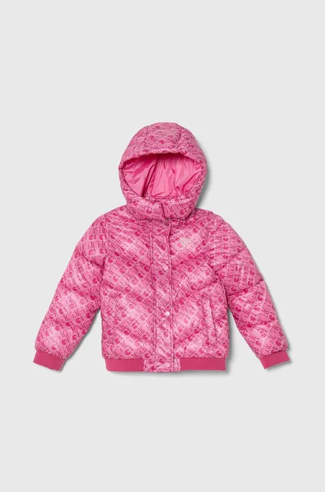 Παιδικό μπουφάν Guess χρώμα: ροζ, K4YL00 WEGY0
