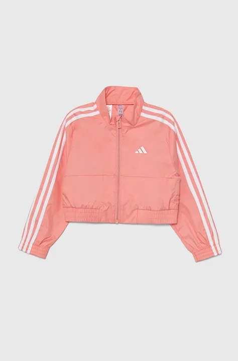 Otroška jakna adidas JG TR-ES 3SK roza barva, IV9594