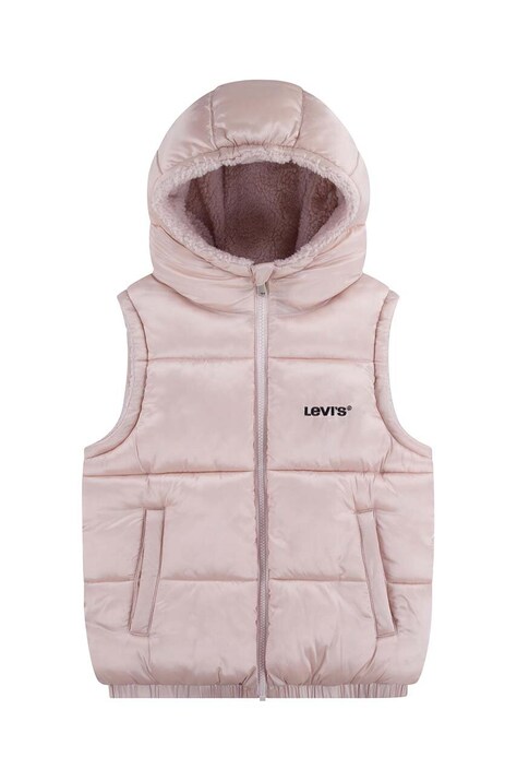 Levi's vesta cu doua fete pentru copii REVERSIBLE VEST culoarea roz, 4EL266