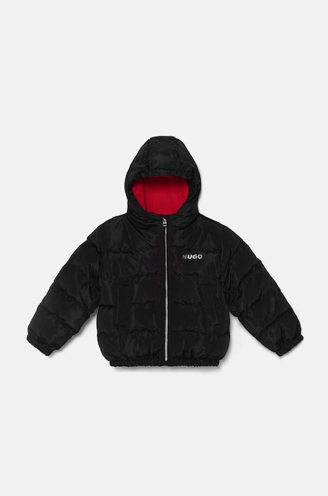 HUGO geaca copii culoarea negru, G00238