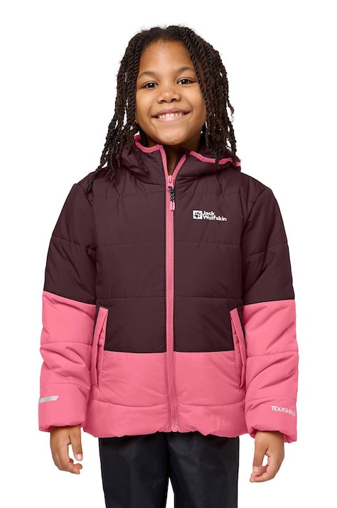 Dětská zimní bunda Jack Wolfskin růžová barva, 1610131