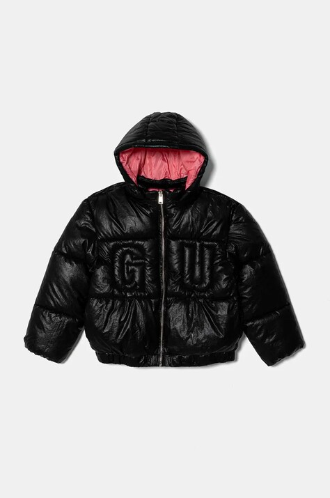 Guess geaca copii culoarea negru, J4BL10 WEYO0