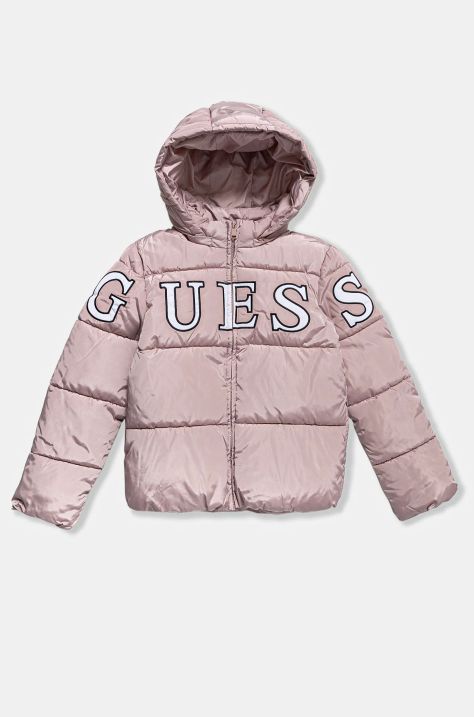 Παιδικό μπουφάν Guess χρώμα: ροζ, J4BL26 WB240